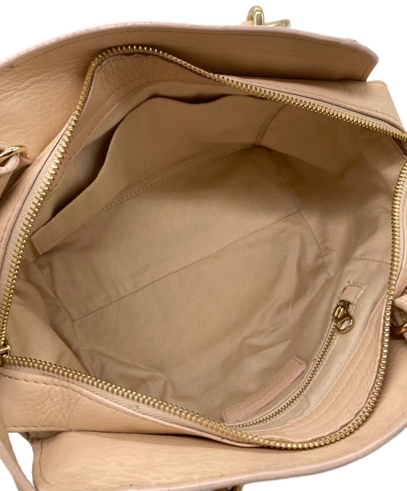 SEE BY CHLOE Hand Shoulder Bag Tote Purse 2way Leather Pink Authentic