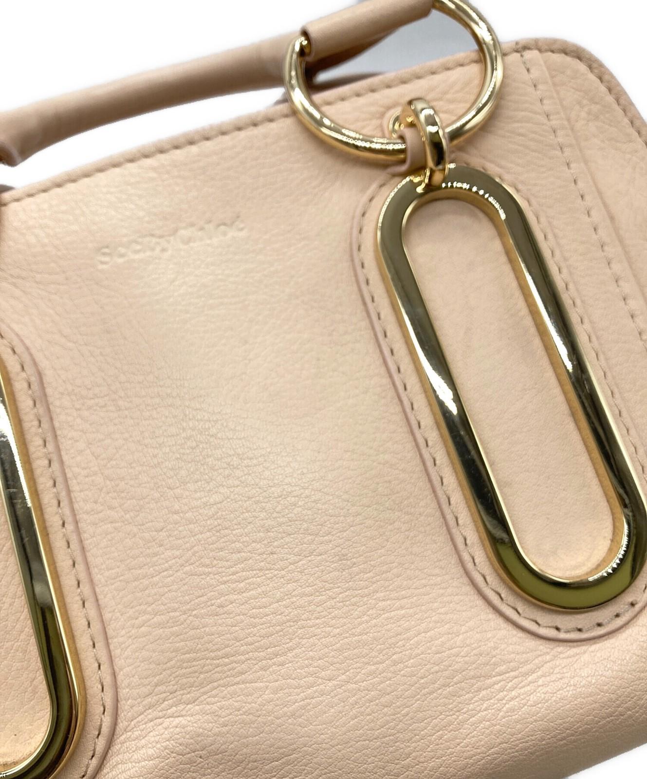 SEE BY CHLOE Hand Shoulder Bag Tote Purse 2way Leather Pink Authentic