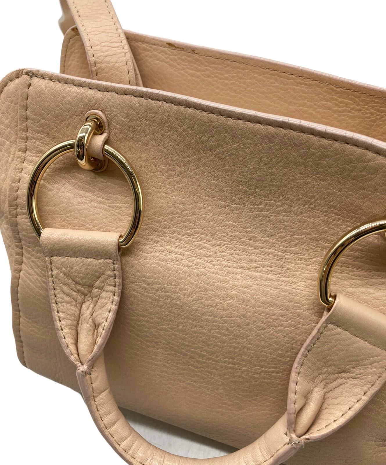 SEE BY CHLOE Hand Shoulder Bag Tote Purse 2way Leather Pink Authentic