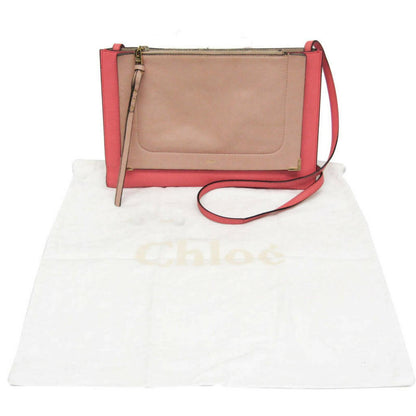Chloe Shoulder Bag Purse Leather Peach Pink Beige Authentic