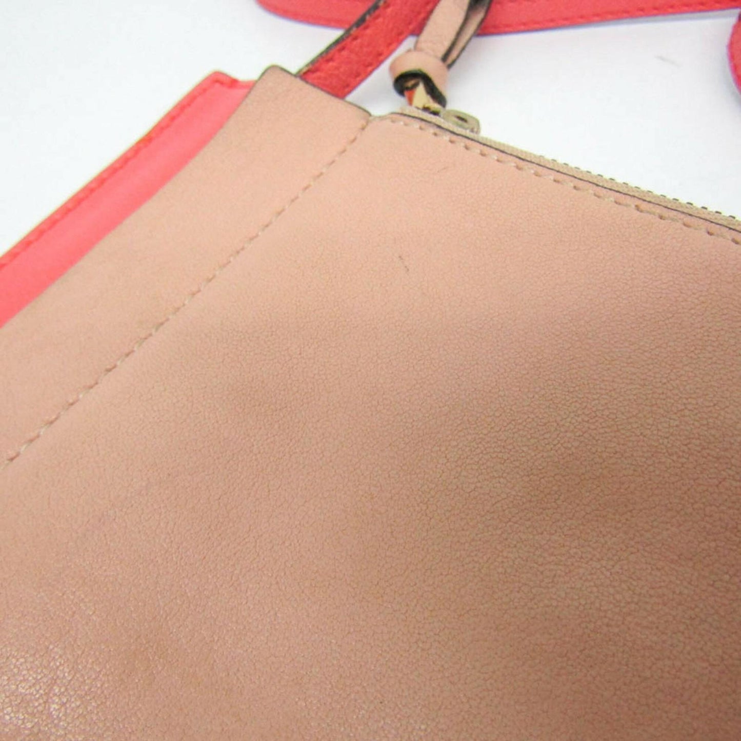 Chloe Shoulder Bag Purse Leather Peach Pink Beige Authentic