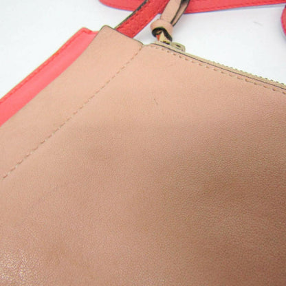 Chloe Shoulder Bag Purse Leather Peach Pink Beige Authentic