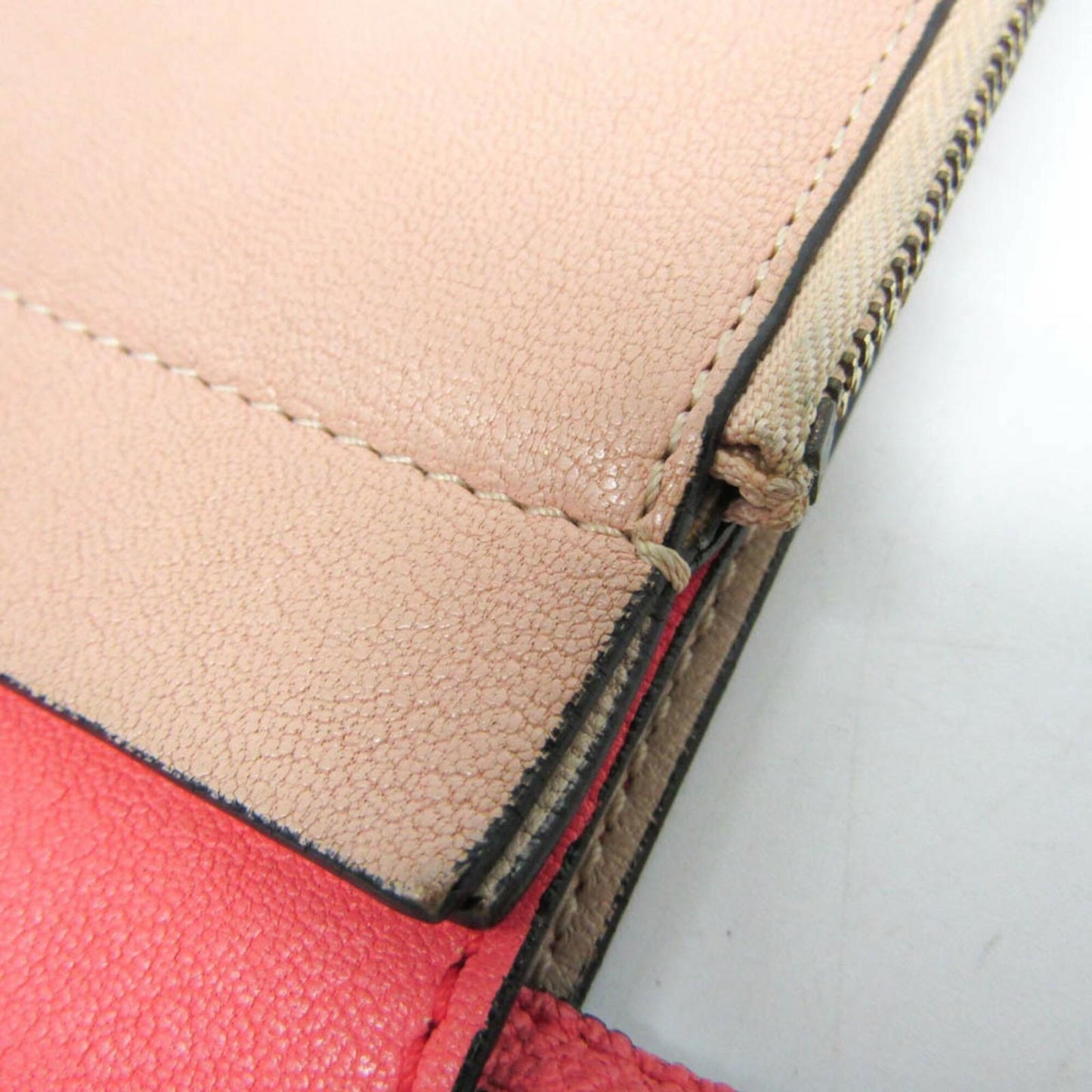 Chloe Shoulder Bag Purse Leather Peach Pink Beige Authentic