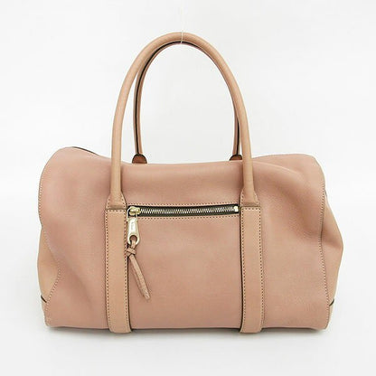 Chloe Hand Bag Tote Purse Leather Pink Beige Authentic