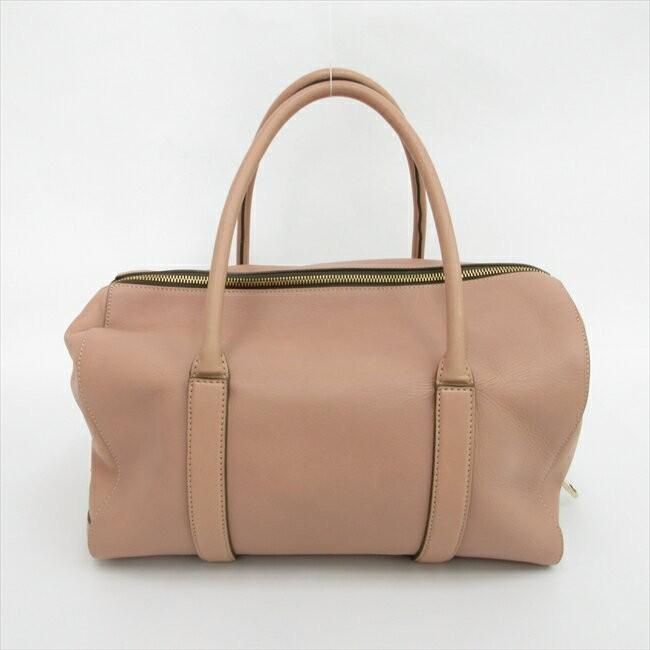 Chloe Hand Bag Tote Purse Leather Pink Beige Authentic