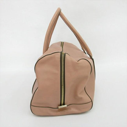 Chloe Hand Bag Tote Purse Leather Pink Beige Authentic