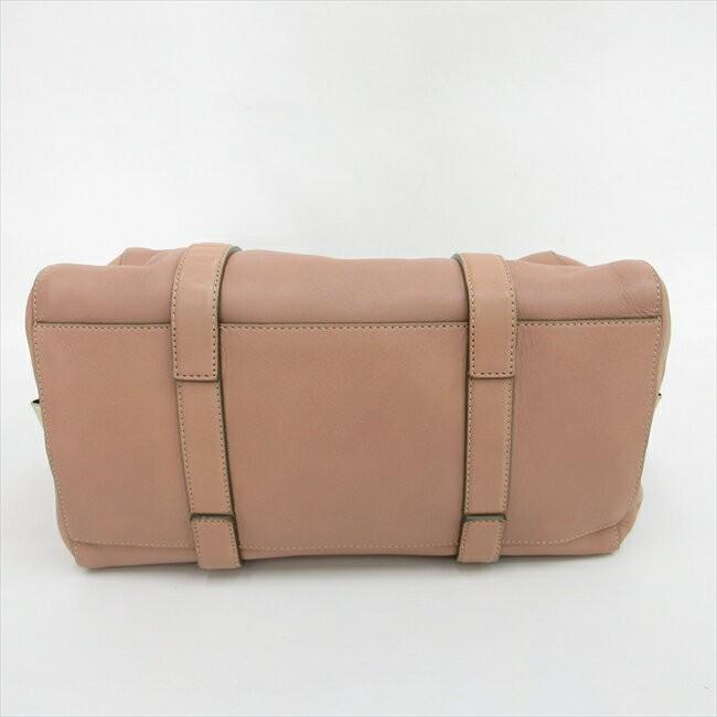Chloe Hand Bag Tote Purse Leather Pink Beige Authentic