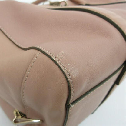 Chloe Hand Bag Tote Purse Leather Pink Beige Authentic