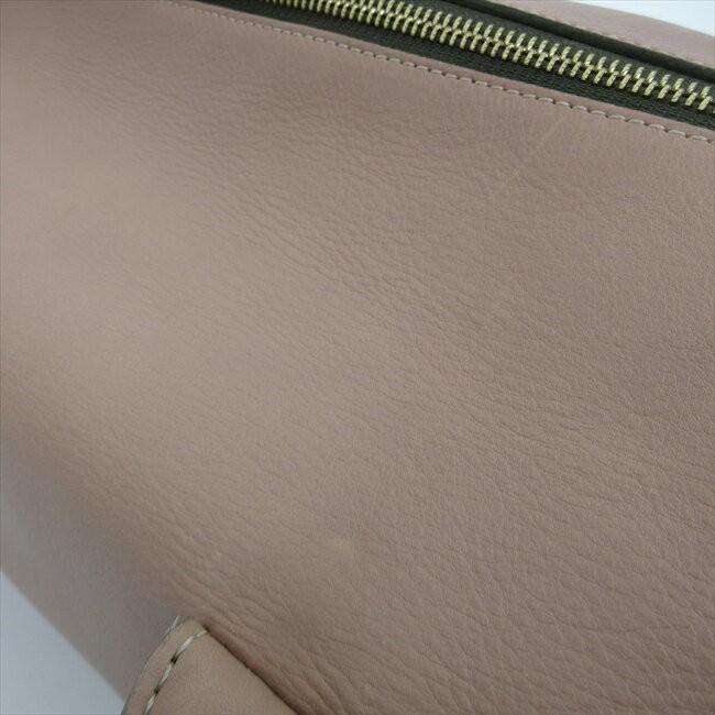 Chloe Hand Bag Tote Purse Leather Pink Beige Authentic