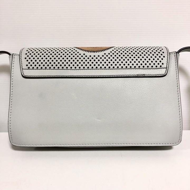 Chloe Shoulder Bag Purse faye Suede Gray Orange Black Authentic