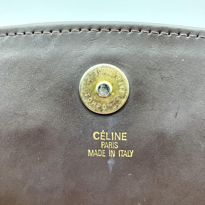 CELINE Shoulder Bag Purse Horse carriage Leather Brown Authentic