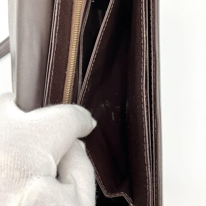 CELINE Shoulder Bag Purse Horse carriage Leather Brown Authentic