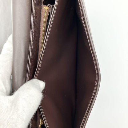 CELINE Shoulder Bag Purse Horse carriage Leather Brown Authentic