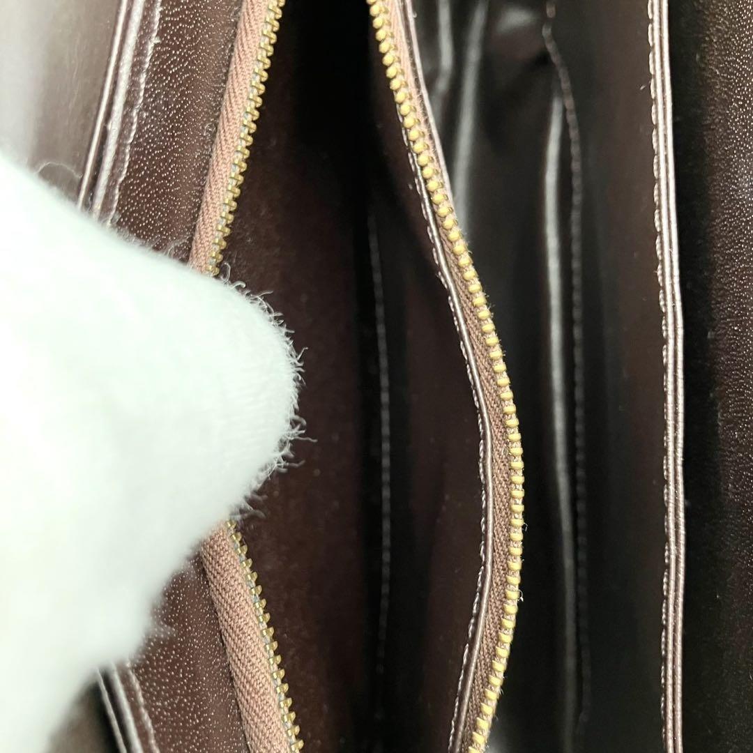 CELINE Shoulder Bag Purse Horse carriage Leather Brown Authentic