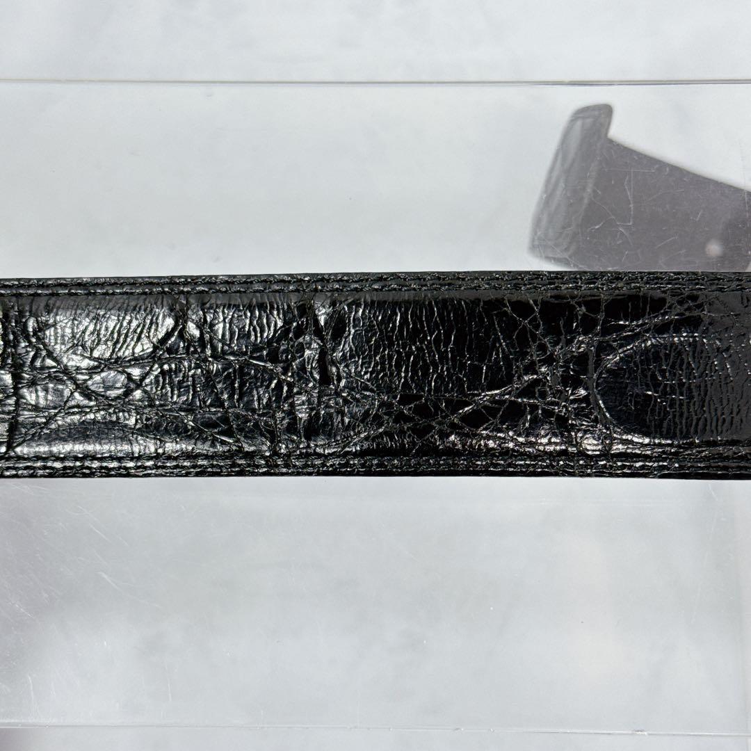 Saint Laurent Men's Belt YSL Cassandra Leather Black Authentic