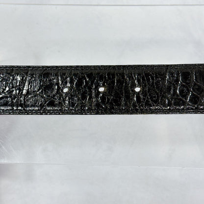 Saint Laurent Men's Belt YSL Cassandra Leather Black Authentic