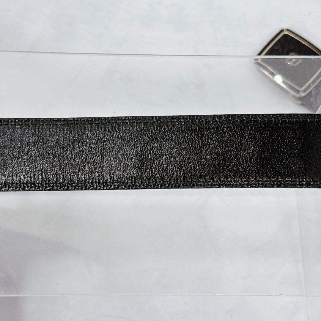 Saint Laurent Men's Belt YSL Cassandra Leather Black Authentic