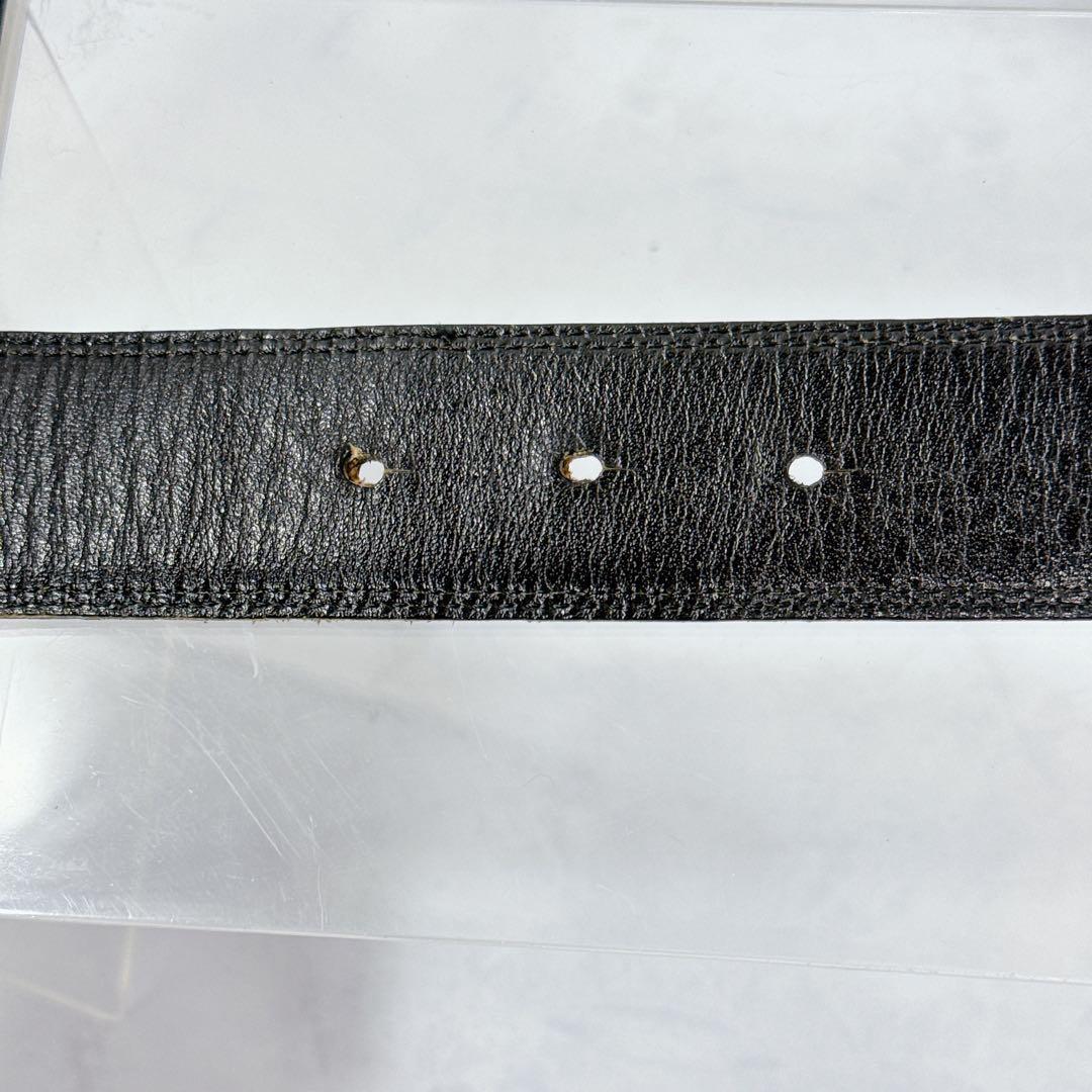 Saint Laurent Men's Belt YSL Cassandra Leather Black Authentic