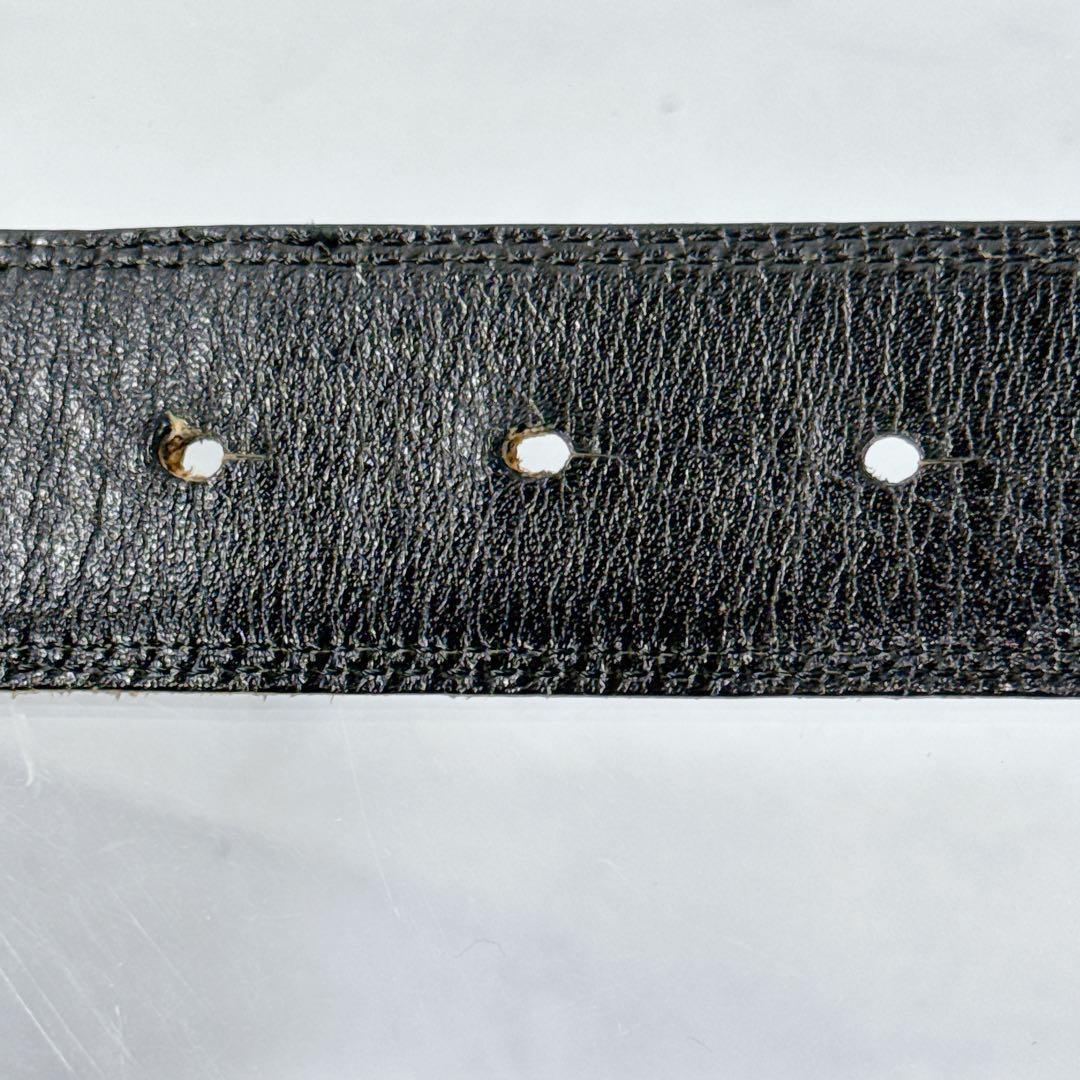 Saint Laurent Men's Belt YSL Cassandra Leather Black Authentic