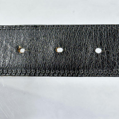 Saint Laurent Men's Belt YSL Cassandra Leather Black Authentic