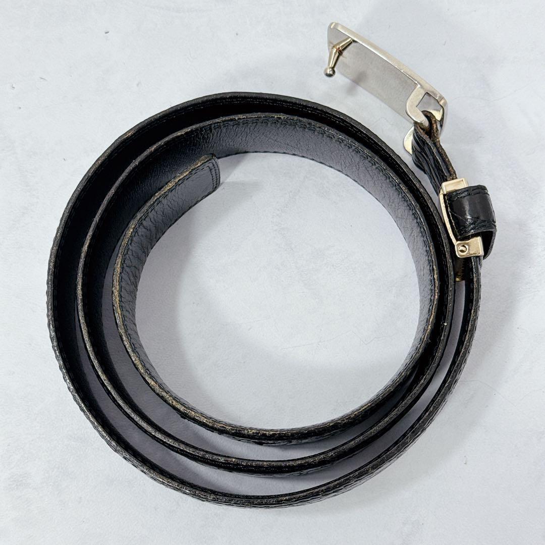 Saint Laurent Men's Belt YSL Cassandra Leather Black Authentic