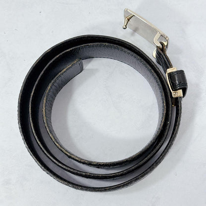 Saint Laurent Men's Belt YSL Cassandra Leather Black Authentic