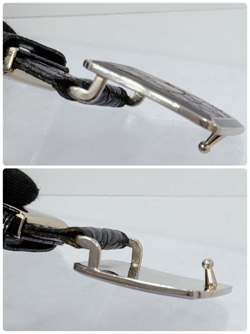 Saint Laurent Men's Belt YSL Cassandra Leather Black Authentic