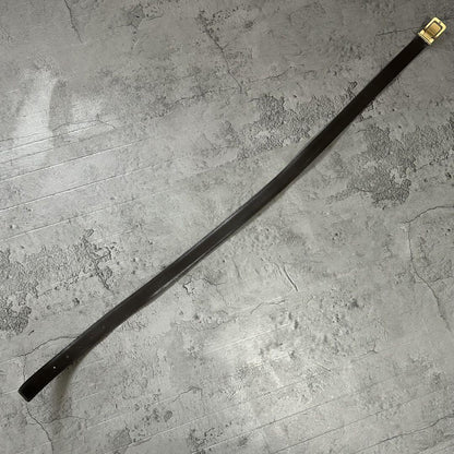 Saint Laurent Men's Belt Logo Leather Black Authentic