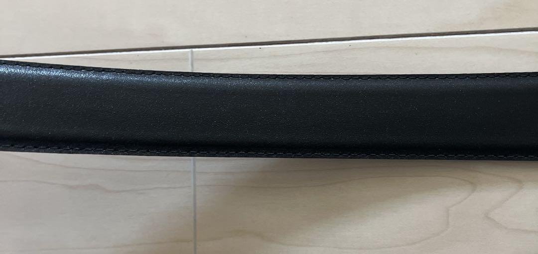 Saint Laurent Men's Belt YSL Cassandra Black Leather Authentic