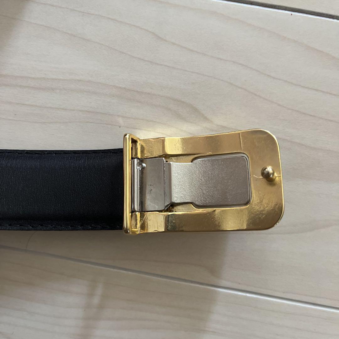 Saint Laurent Men's Belt YSL Cassandra Black Leather Authentic