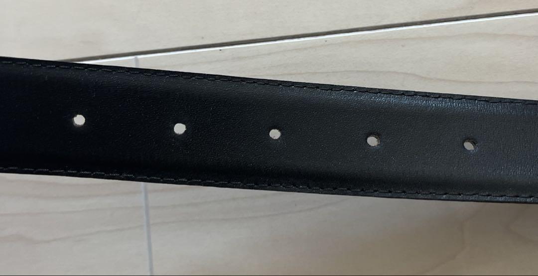 Saint Laurent Men's Belt YSL Cassandra Black Leather Authentic