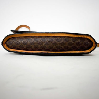 CELINE Shoulder Bag Purse Macadam Leather Brown Authentic