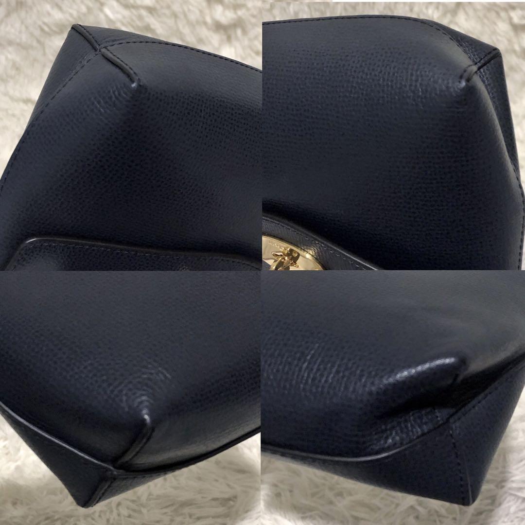 MULBERRY Accessory Pouch Hand Pouch Leather Navy Authentic