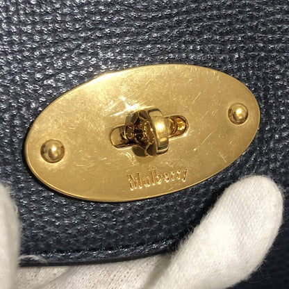 MULBERRY Accessory Pouch Hand Pouch Leather Navy Authentic