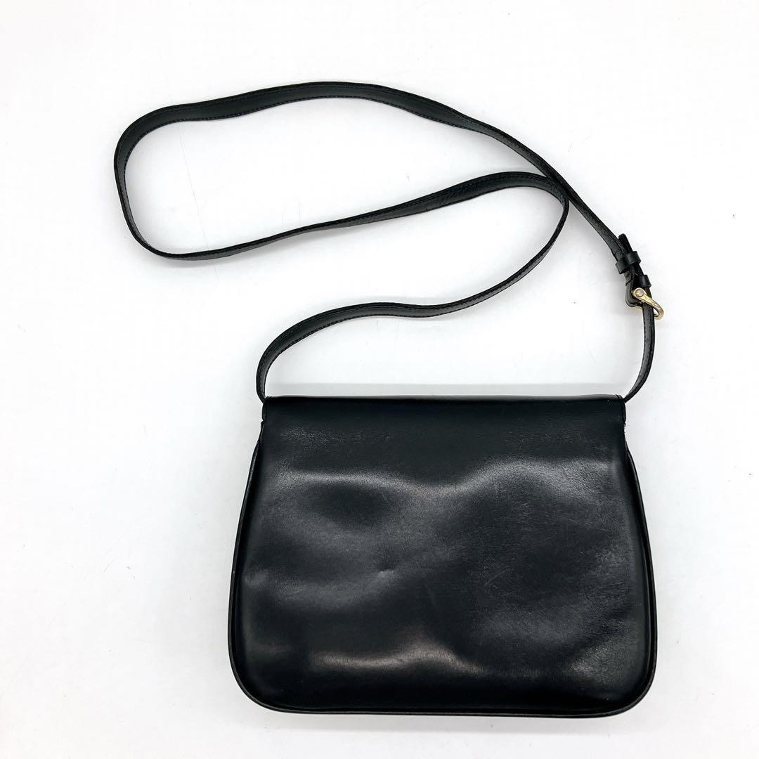 CELINE Shoulder Bag Purse Leather Dark Navy Authentic