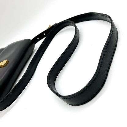 CELINE Shoulder Bag Purse Leather Dark Navy Authentic