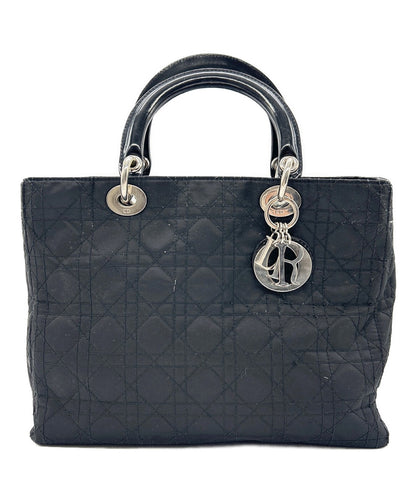 Christian Dior Hand Bag Tote Purse Cannage Black Authentic