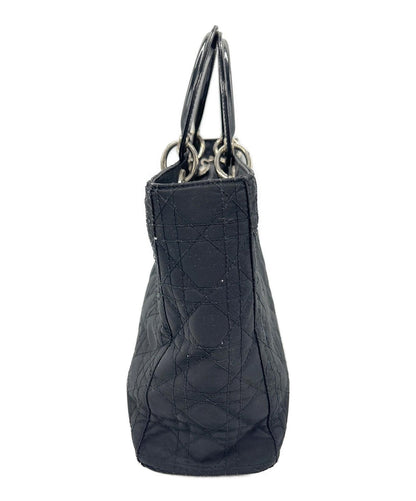 Christian Dior Hand Bag Tote Purse Cannage Black Authentic