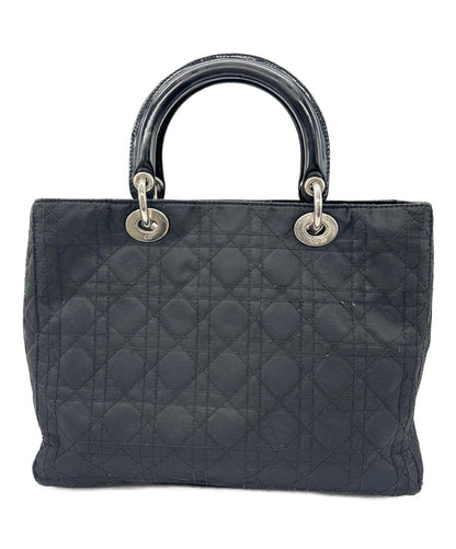 Christian Dior Hand Bag Tote Purse Cannage Black Authentic