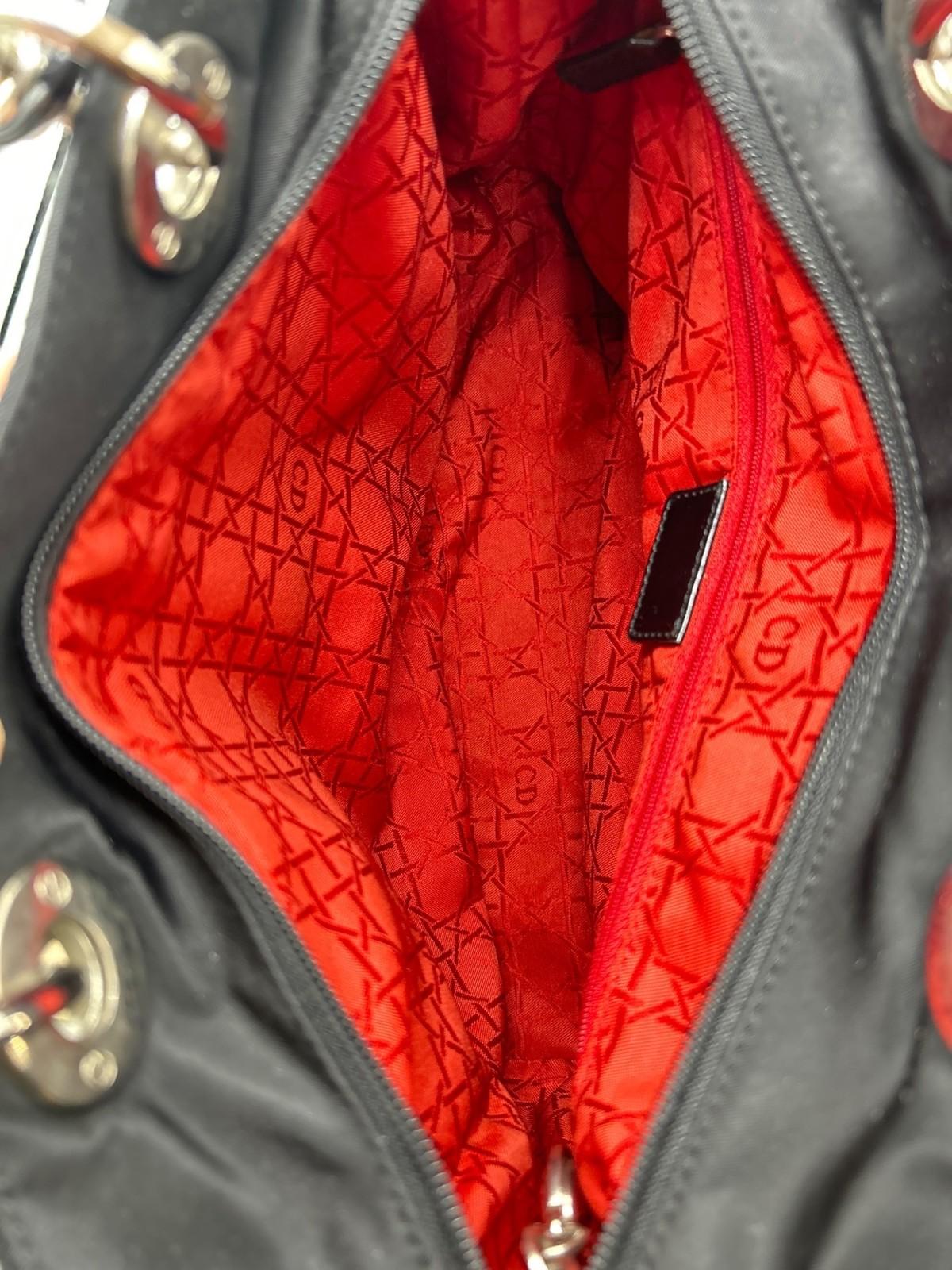 Christian Dior Hand Bag Tote Purse Cannage Black Authentic