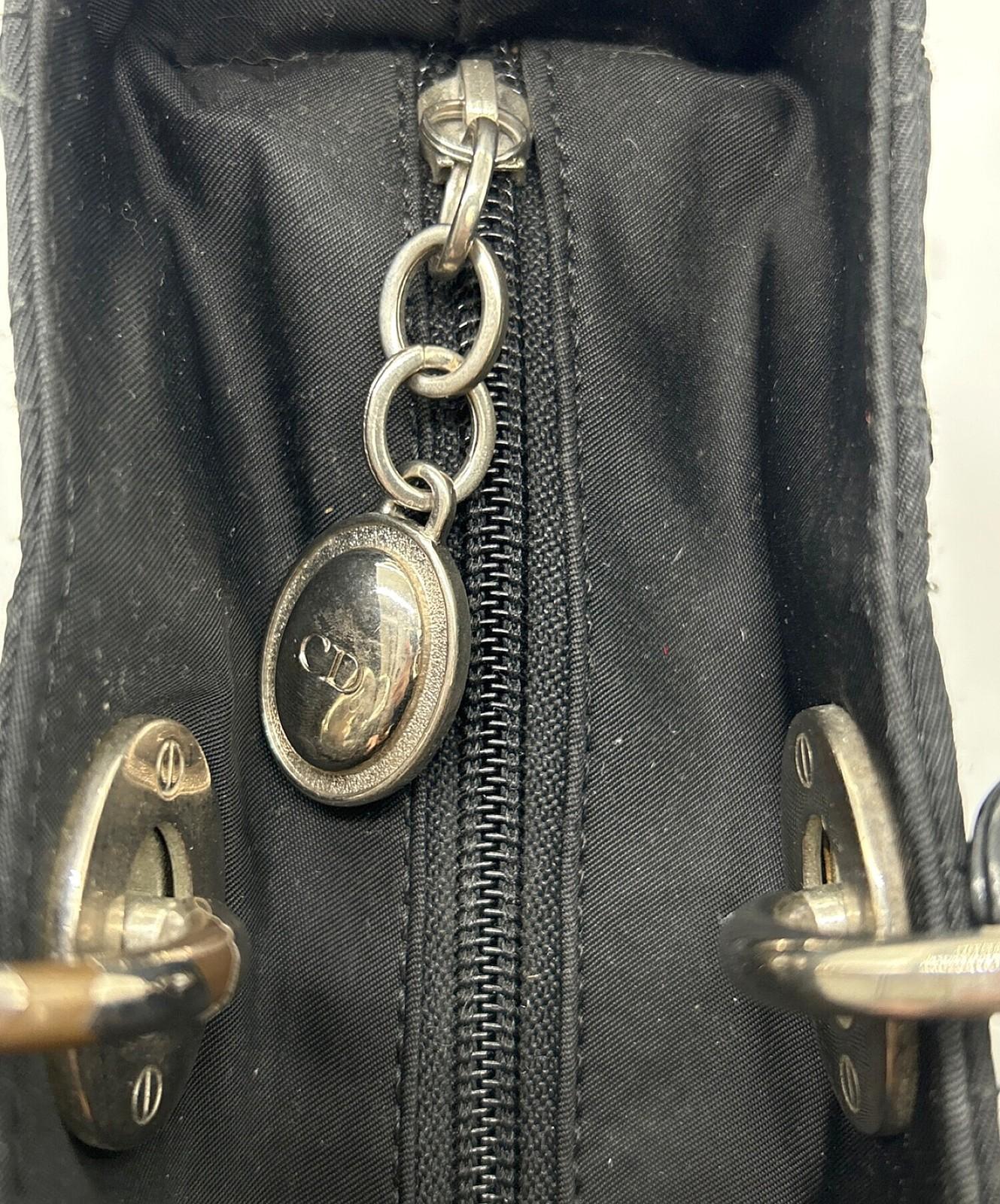 Christian Dior Hand Bag Tote Purse Cannage Black Authentic