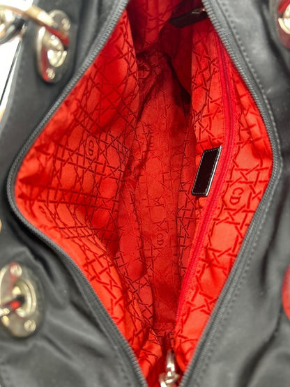 Christian Dior Hand Bag Tote Purse Cannage Black Authentic