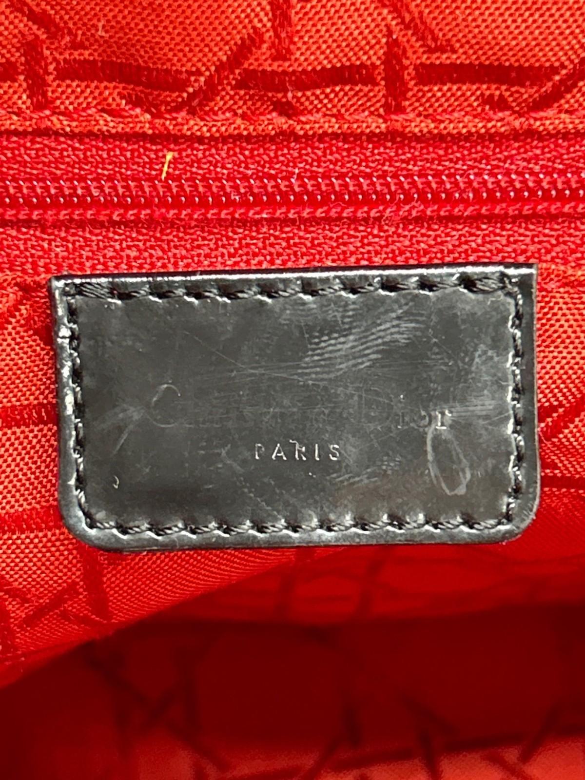 Christian Dior Hand Bag Tote Purse Cannage Black Authentic