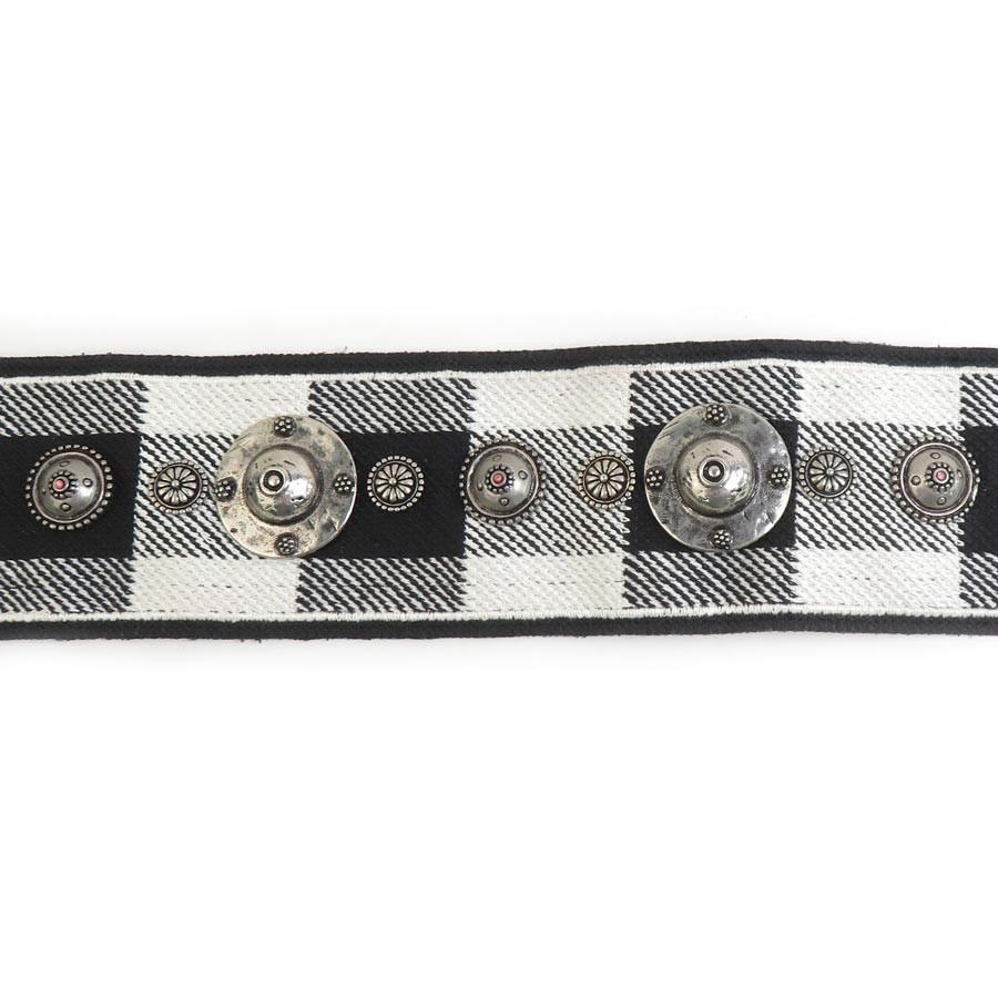 Christian Dior Shoulder Strap Belt Canvas Black White Authentic