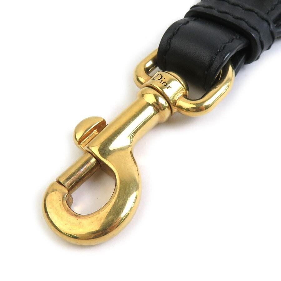 Christian Dior Shoulder Strap Belt Canvas Black White Authentic