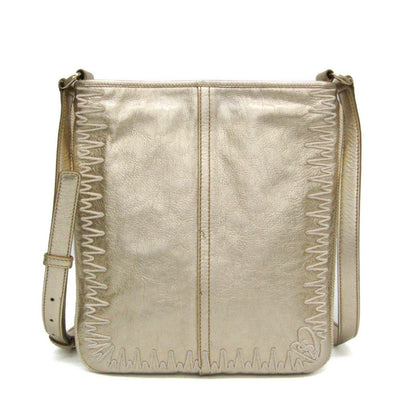 Saint Laurent Shoulder Bag Purse Leather Gold Authentic