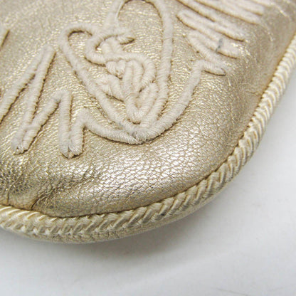 Saint Laurent Shoulder Bag Purse Leather Gold Authentic