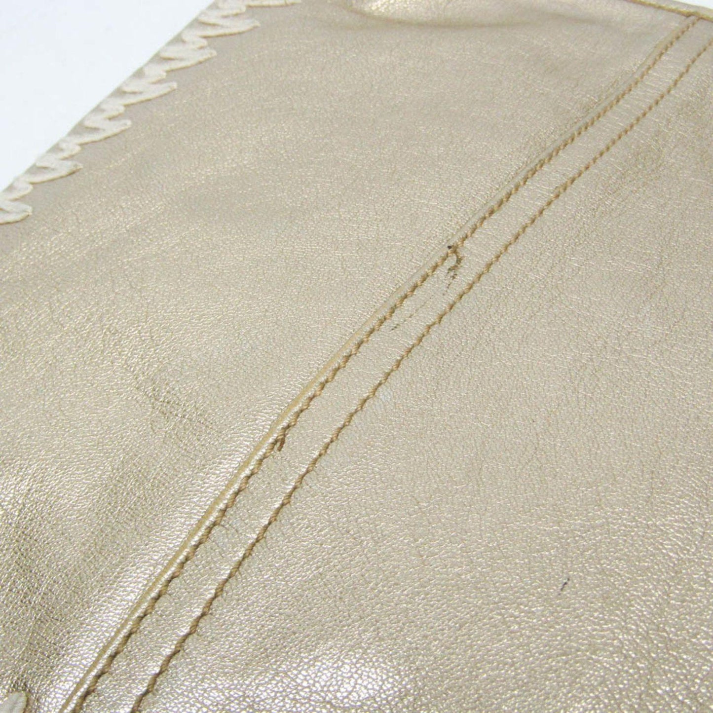 Saint Laurent Shoulder Bag Purse Leather Gold Authentic