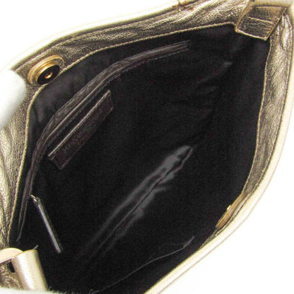 Saint Laurent Shoulder Bag Purse Leather Gold Authentic