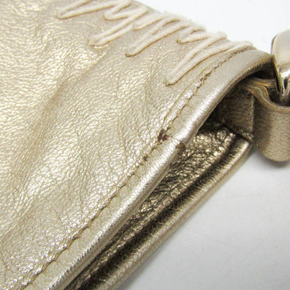 Saint Laurent Shoulder Bag Purse Leather Gold Authentic